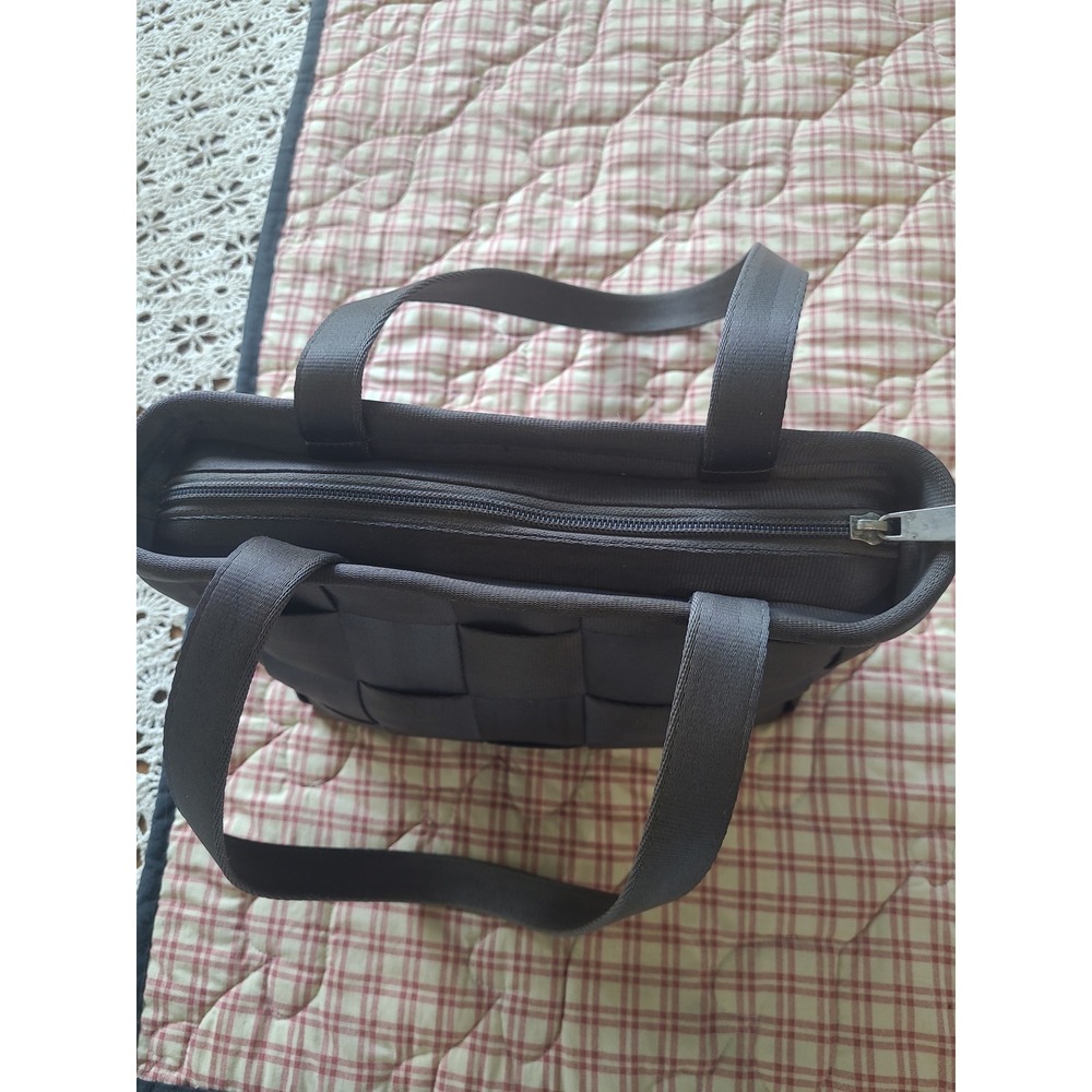 Harveys The Original Seat belt woven Bag dbl. handles Zip top closure gray artsy - Picture 7 of 12